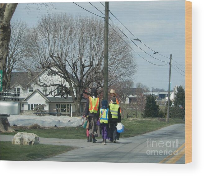 Amish Wood Print featuring the photograph After School by Christine Clark