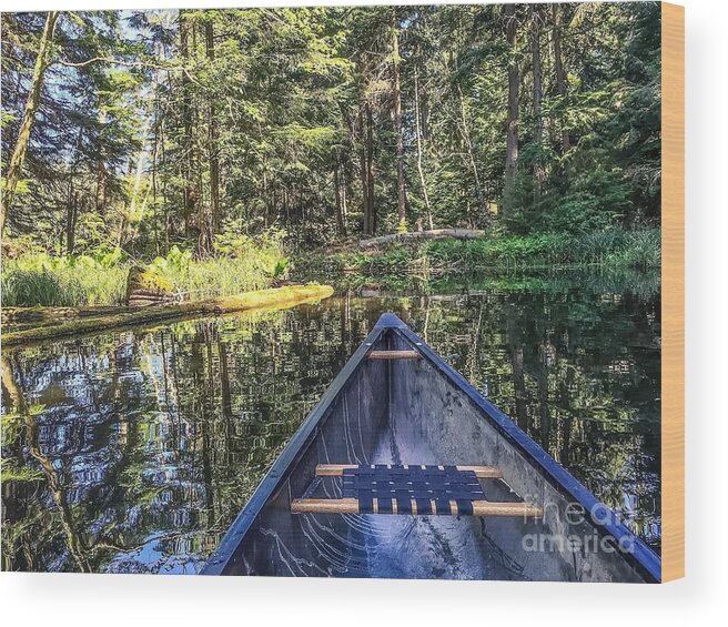 Canoeing Wood Print featuring the photograph Afternoon Paddle by William Wyckoff