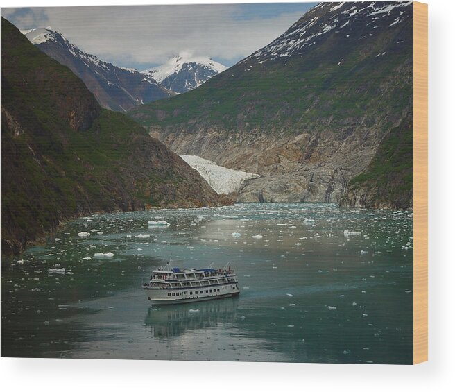 Alaska Wood Print featuring the photograph Alaska Endicott Glacier by Heather Coen