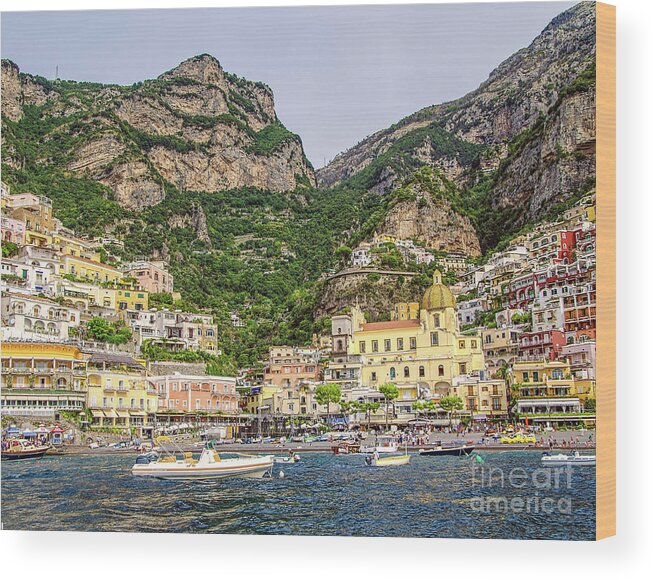Amalfi Coast Wood Print featuring the photograph Amalfi Coast. View from the sea by Maria Rabinky