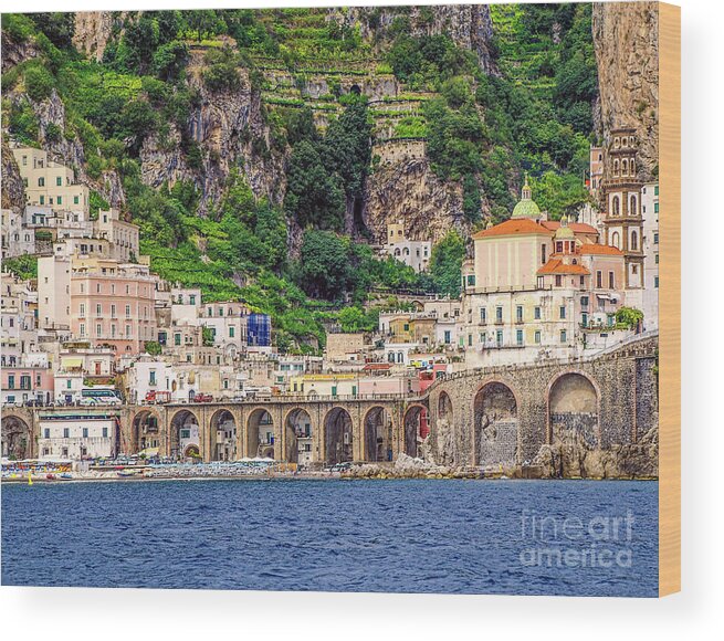 Amalfi Town Wood Print featuring the photograph Amalfi by Maria Rabinky