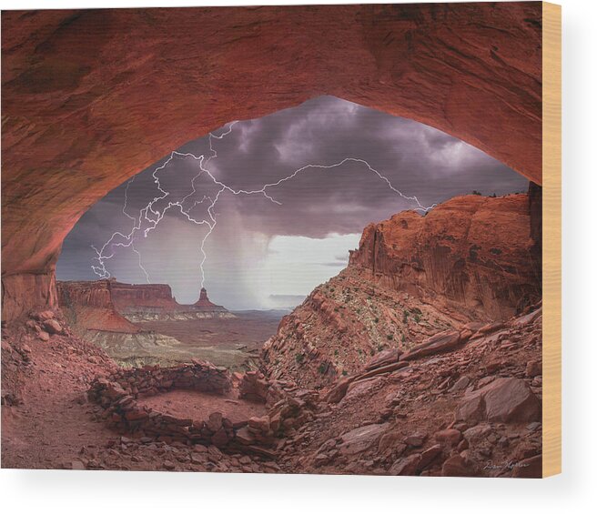 Desert Wood Print featuring the photograph Ancient Storm 2 by Dan Norris