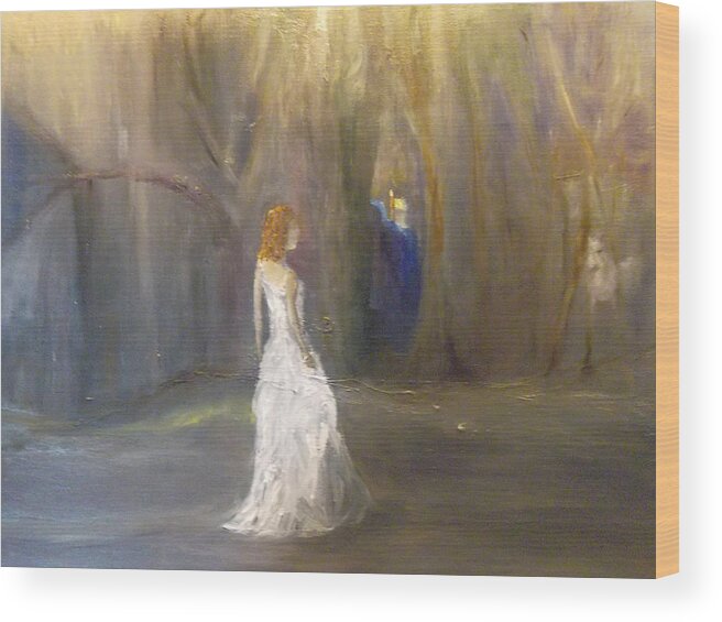 Night Wood Print featuring the painting Are You Fearless? by Susan Esbensen