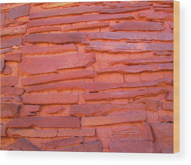 Arizona Wood Print featuring the photograph Arizona Indian Ruins Brick Texture by Ilia -