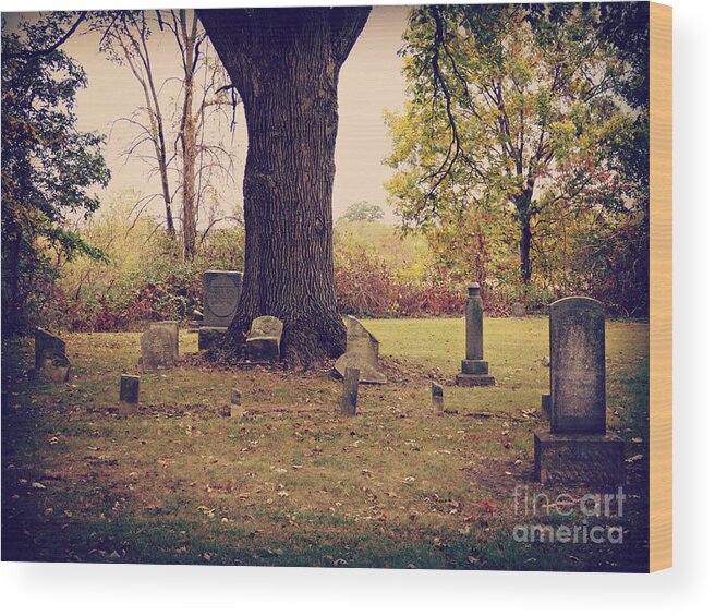 Cemetery Wood Print featuring the photograph As Evening Comes by Scott Ward
