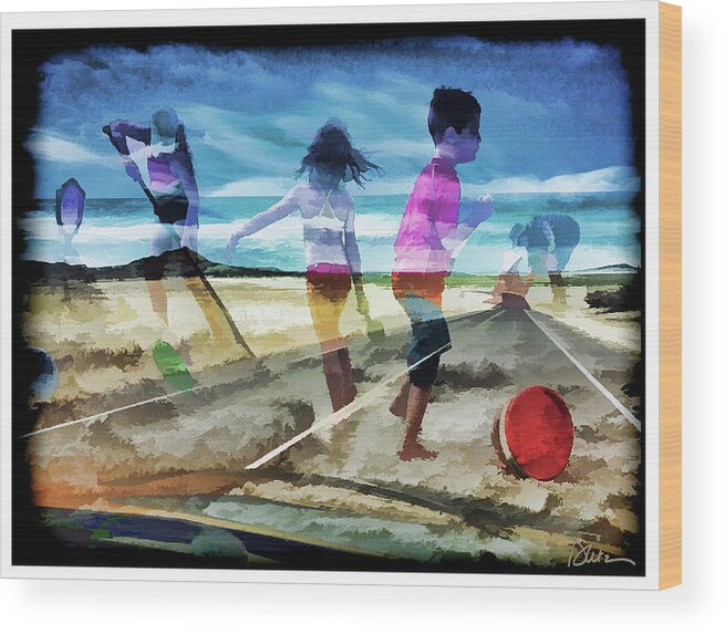 Beach Wood Print featuring the photograph At Play by Peggy Dietz