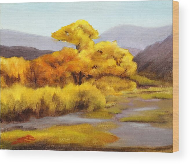 Plein-air Wood Print featuring the painting Autumn Comes by Sandi Snead