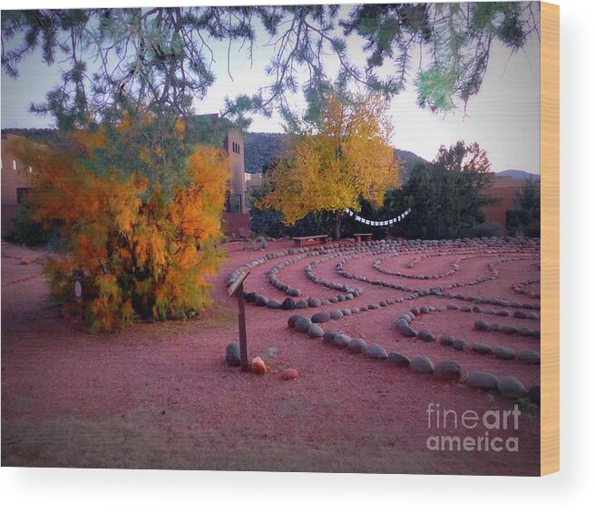 Sedona Wood Print featuring the photograph Autumn Labyrinth by Mars Besso