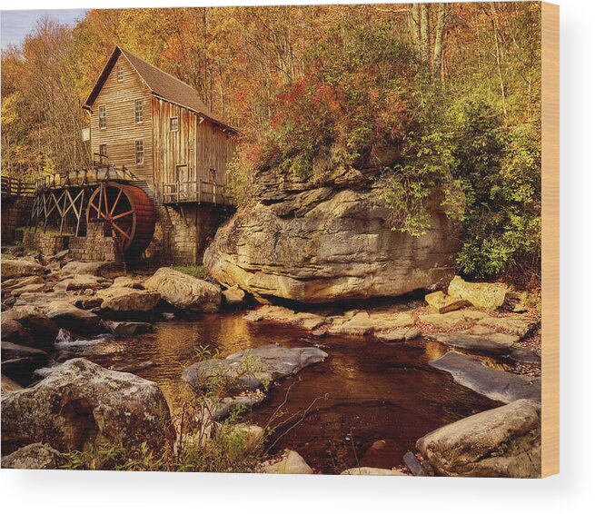 Grist Mill Wood Print featuring the photograph Autumn Mill by Mountain Dreams