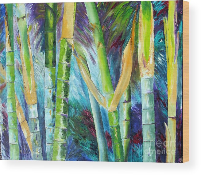 Bamboo Wood Print featuring the painting Bamboo Delight by Lisa Boyd