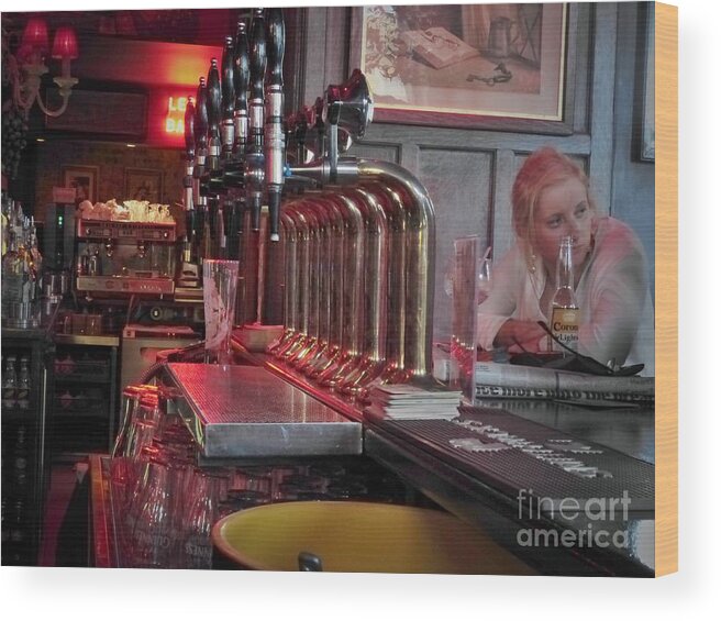 Bar Taps Wood Print featuring the photograph Bar Taps In Kilkenny by Rosanne Licciardi
