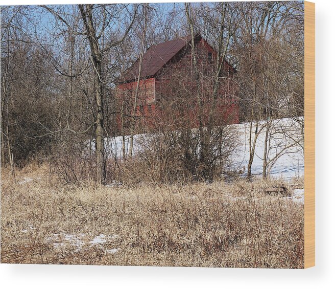 Rural Wood Print featuring the photograph Barn on the Edge of Town by Scott Kingery