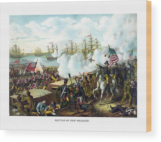 Andrew Jackson Wood Print featuring the painting Battle of New Orleans by War Is Hell Store
