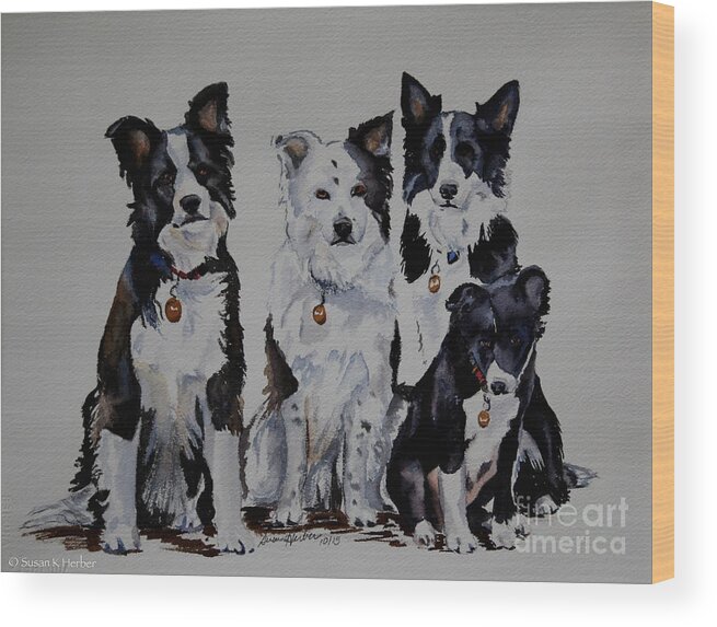 Animal Wood Print featuring the painting BC Family Portrait by Susan Herber