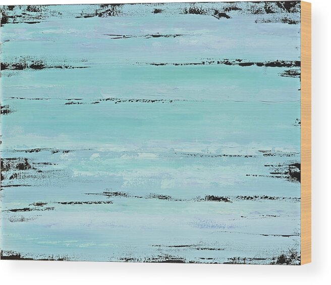 Beach Wood Print featuring the painting Beach Boards II by Tamara Nelson