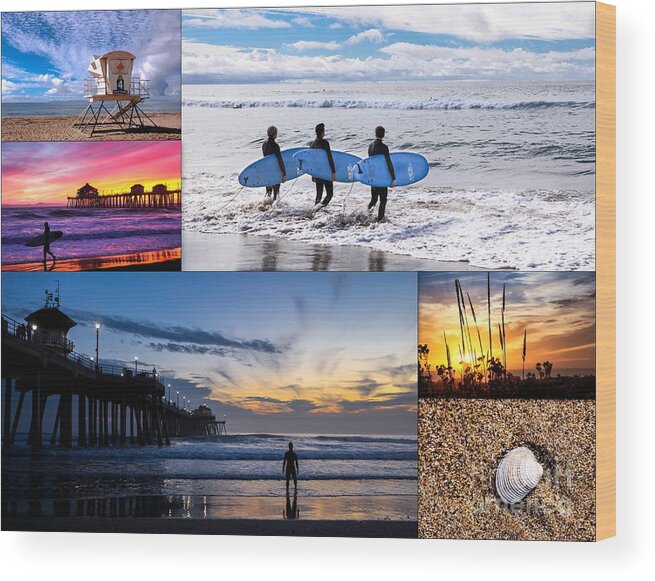 Beach Wood Print featuring the photograph Beach Collage by Kip Krause