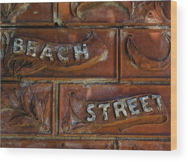  Wood Print featuring the photograph Beach Street Sign NYC by Robert Ullmann
