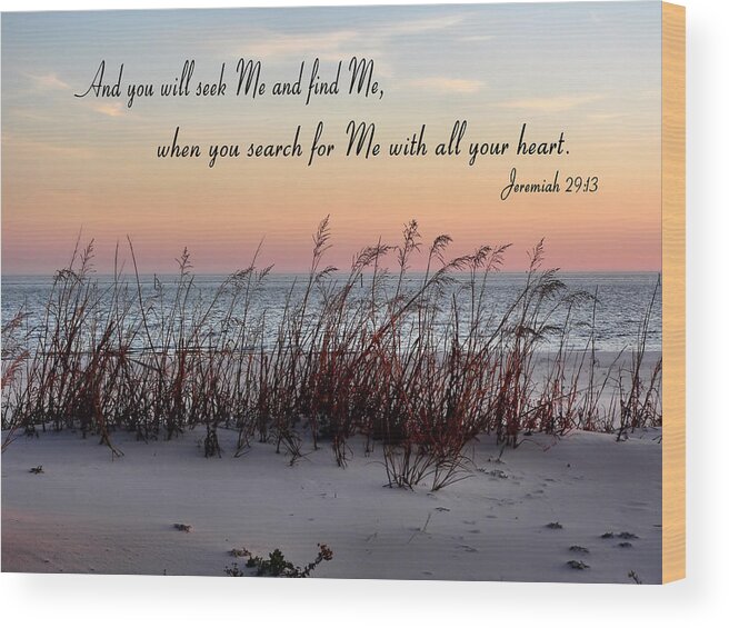 Beach Sunset Jeremiah Wood Print featuring the photograph Beach Sunset Jeremiah by Kathy K McClellan