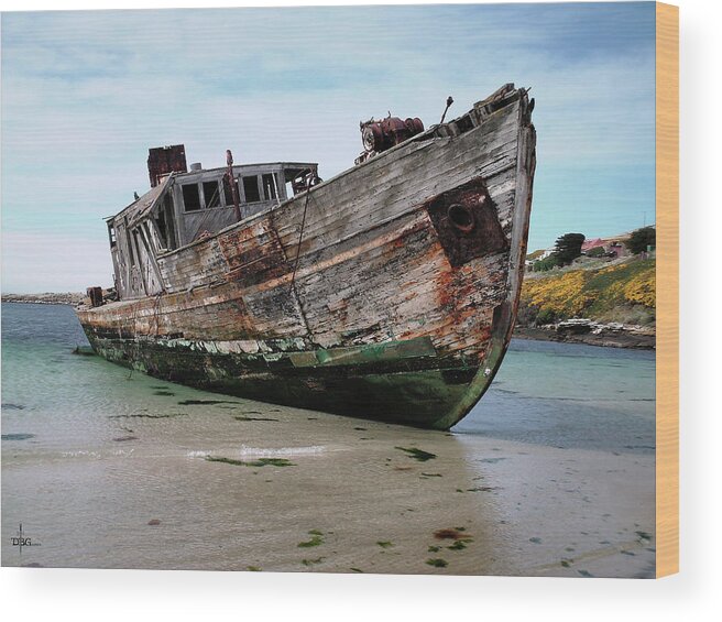 Ship Wood Print featuring the photograph Beached by David Bader