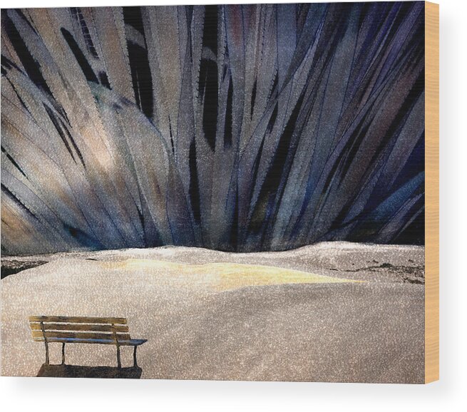 Bench Wood Print featuring the digital art Bench by Ken Taylor
