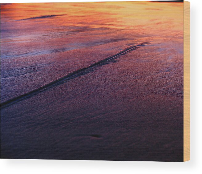Beach Wood Print featuring the photograph Beneath an Orange Sky by Juergen Roth