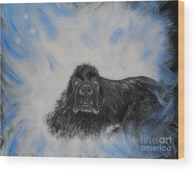 Dog Wood Print featuring the painting Bennies Love by Lisa Rose Musselwhite