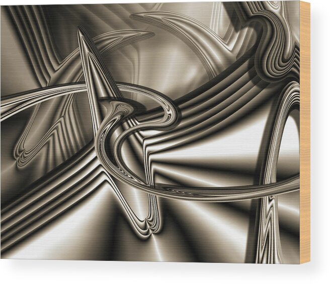 Mighty Sight Studio Abstract Art Wood Print featuring the digital art Betcha Don't Two Times by Steve Sperry