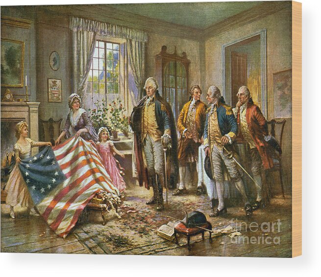 George Washington Wood Print featuring the photograph Birth Of Old Glory 1777 by Science Source