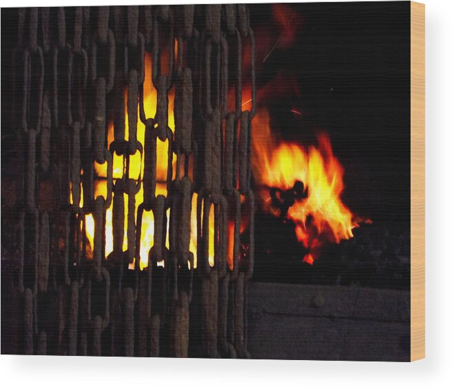 Blacksmith Wood Print featuring the photograph Blacksmiths Furnace by Brainwave Pictures