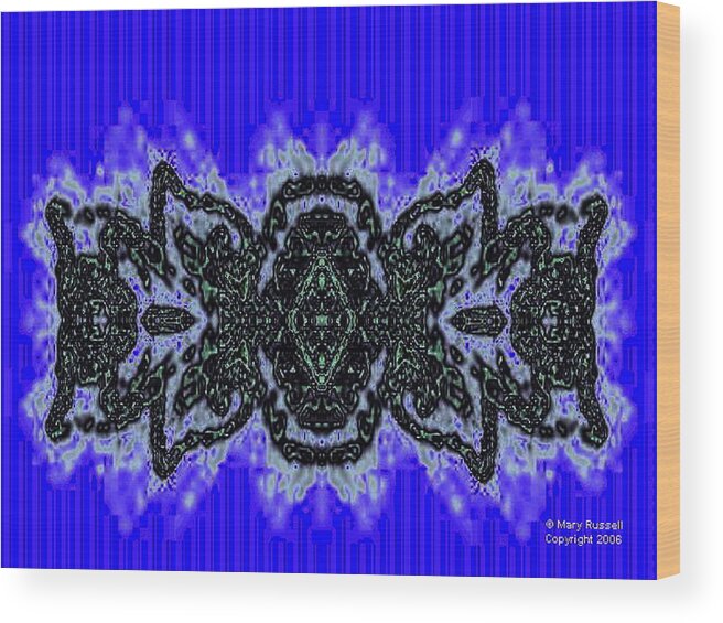 Blue Wood Print featuring the digital art Blue Rug by Mary Russell