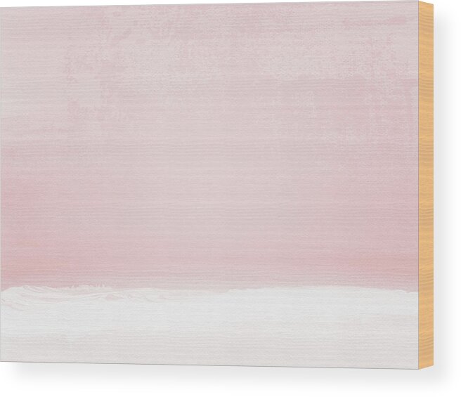 Pink Wood Print featuring the painting Blush Sunset- Art by Linda Woods by Linda Woods