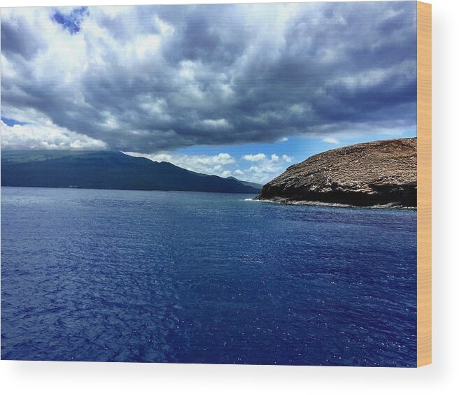 Maui Wood Print featuring the photograph Boat View 3 by Michael Albright