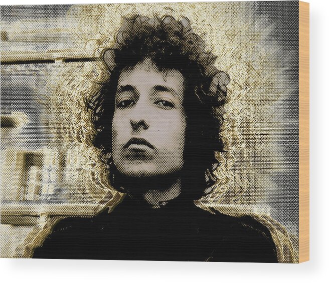 Bob Dylan Wood Print featuring the painting Bob Dylan 2 by Tony Rubino