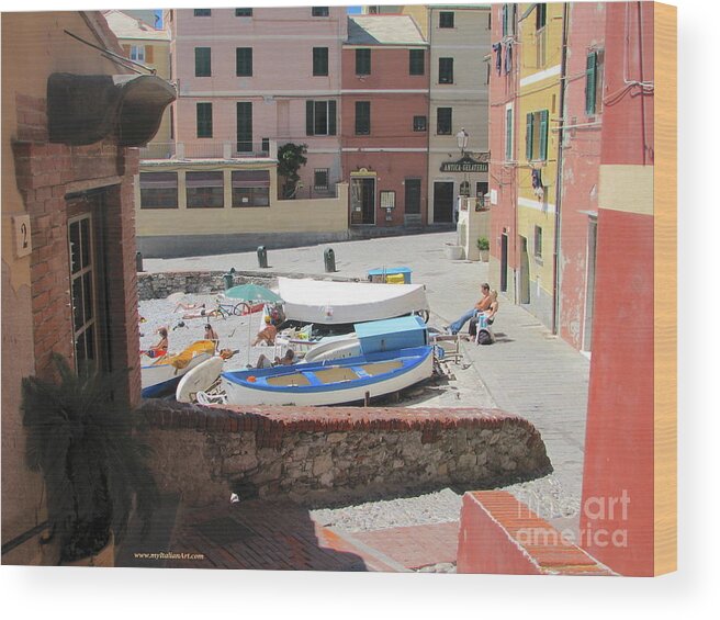 Cityscape Wood Print featuring the photograph Boccadasse- Genoa- Harbor by Italian Art