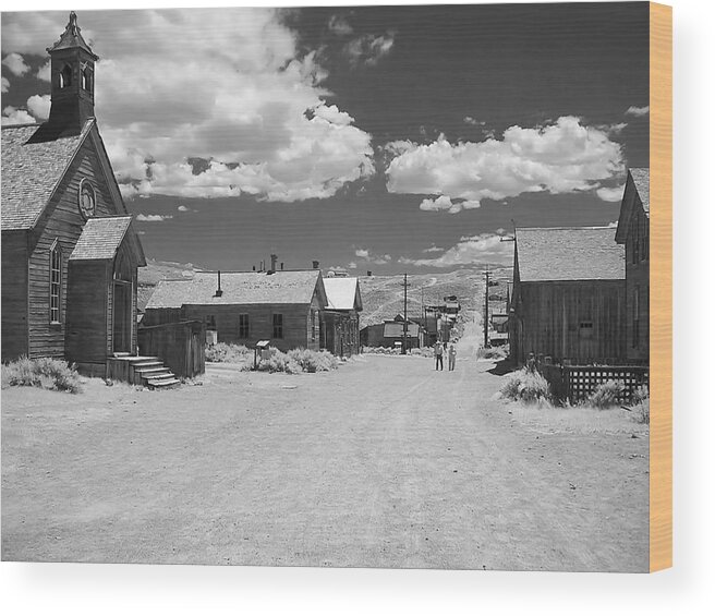 Ghost Town Wood Print featuring the photograph Bodie A Ghost Town Infrared by Alexandra Till
