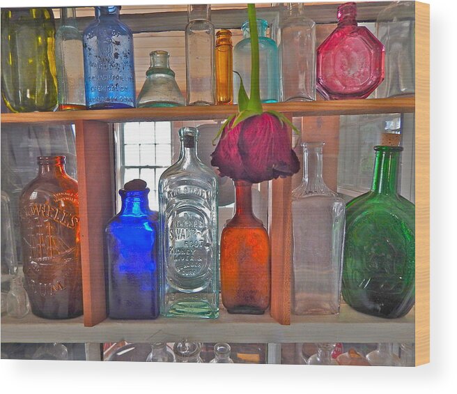 Still Life Wood Print featuring the photograph Bottles 6 by George Ramos