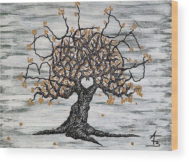 Boulder Wood Print featuring the drawing Boulder Love Tree by Aaron Bombalicki