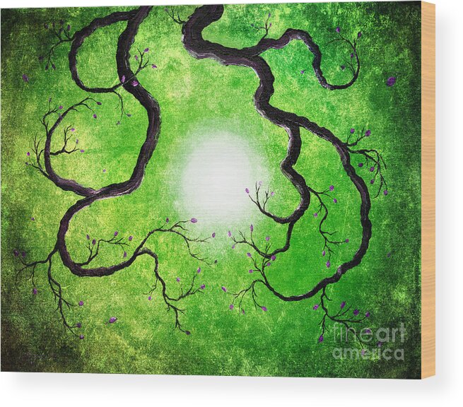 Zen Wood Print featuring the digital art Branches Holding the Sun by Laura Iverson