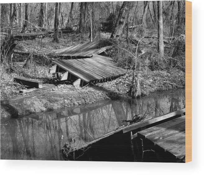 Bridge Wood Print featuring the photograph Broken Bridge by Leigh Odom