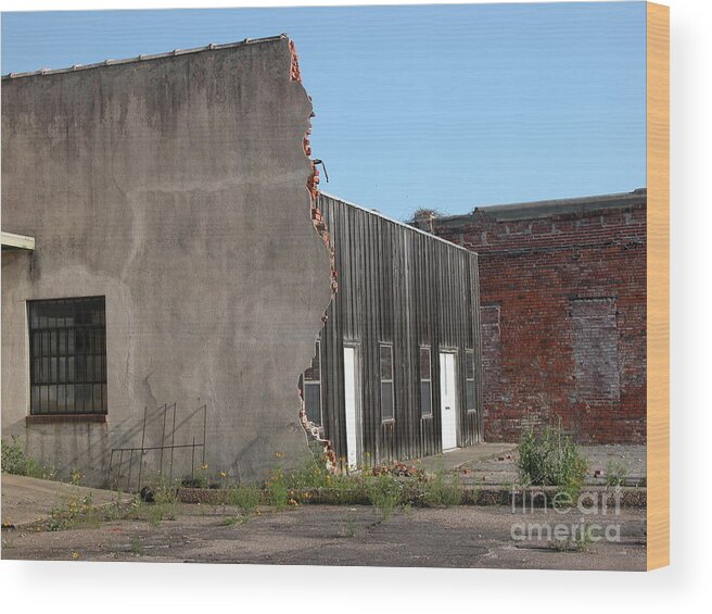 Clarksdale Wood Print featuring the photograph Broken wall by Jim Goodman