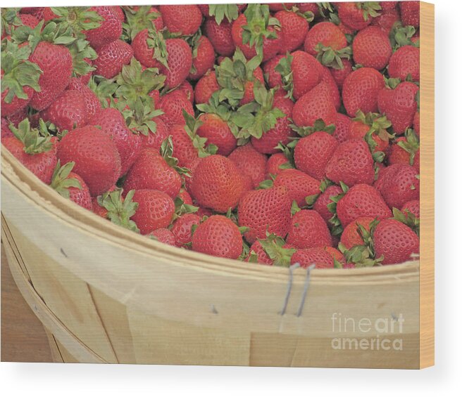 Strawberries Wood Print featuring the photograph Bushel of Berries by Ann Horn