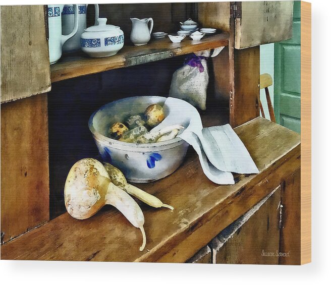 Squash Wood Print featuring the photograph Butternut Squash in Kitchen by Susan Savad