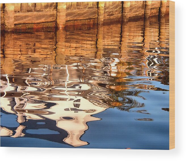 Canal House Reflection Wood Print featuring the photograph Canal House Reflection by Kathy K McClellan