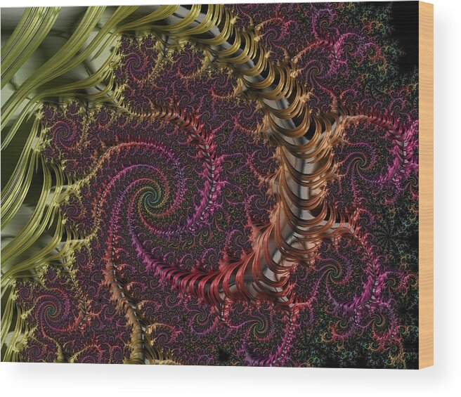 Fractal Wood Print featuring the digital art Candyland by Paisley O'Farrell