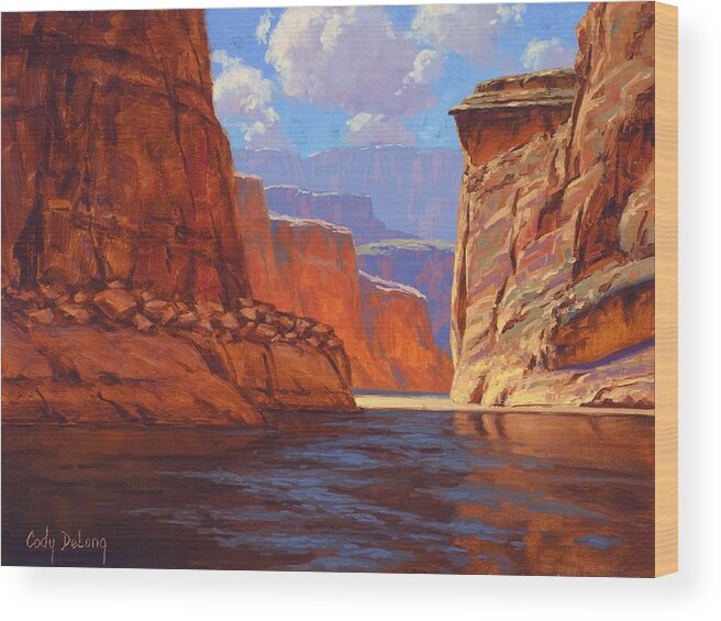 Grand Canyon Wood Print featuring the painting Canyon Colors by Cody DeLong