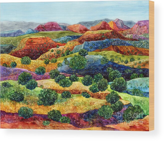 Canyon Wood Print featuring the painting Canyon Impressions by Hailey E Herrera