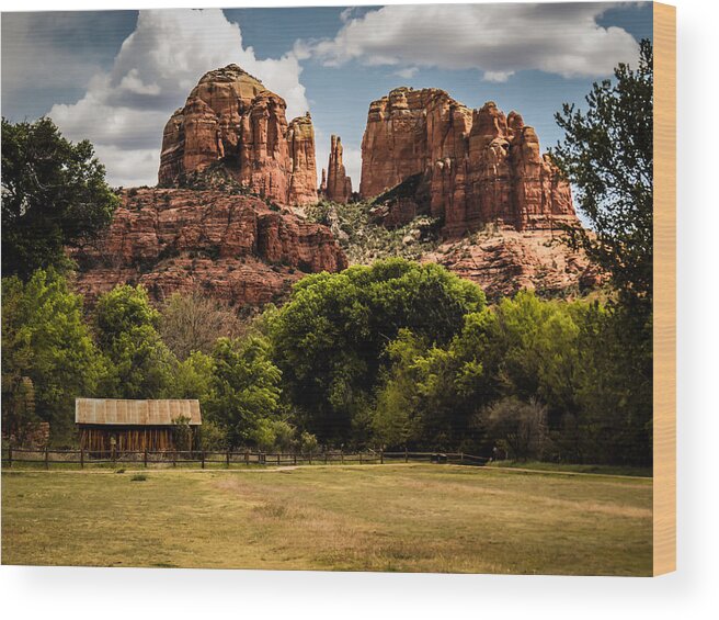 Southwest Wood Print featuring the photograph Cathedral Rock by Terry Ann Morris