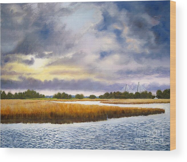 Charleston Wood Print featuring the painting Charleston Sky by Shirley Braithwaite Hunt