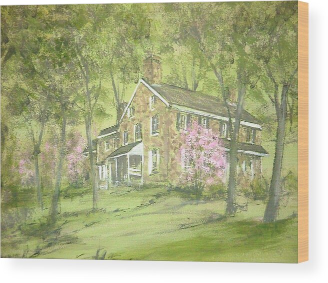 Landscape Wood Print featuring the painting Chester Springs by David Bruce Michener