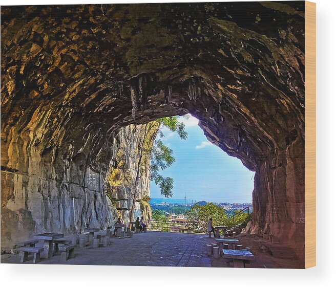 China Wood Print featuring the photograph China Guilin landscape scenery photography-19 by Artto Pan